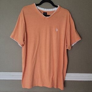 U.S. Polo Assn. Orange V-Neck Tee